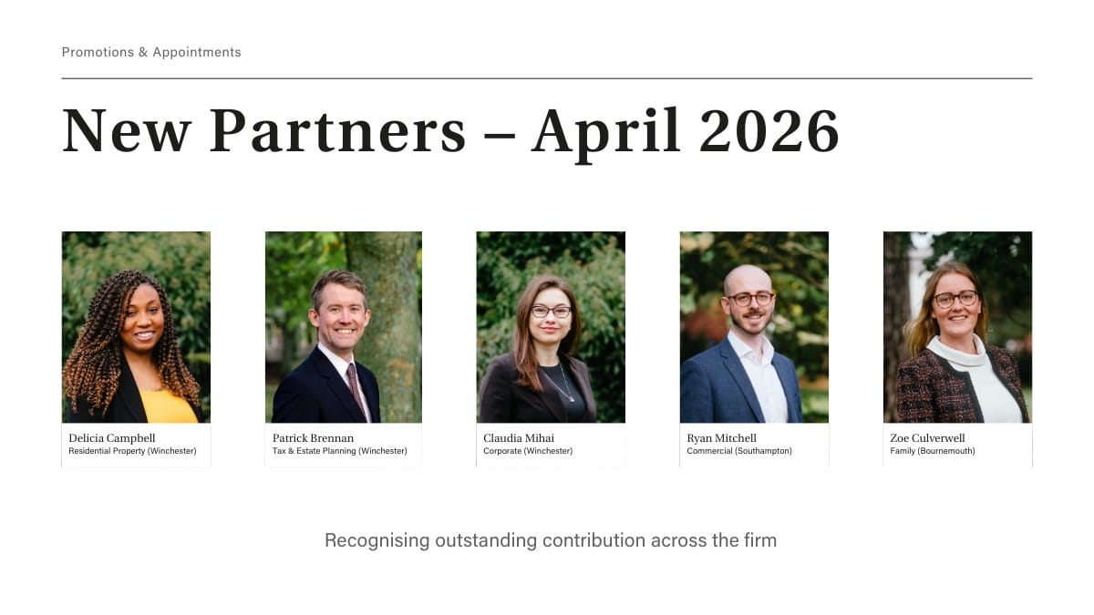 Paris Smith LLP Announces Promotion of Five New Partners Across Hampshire and Dorset