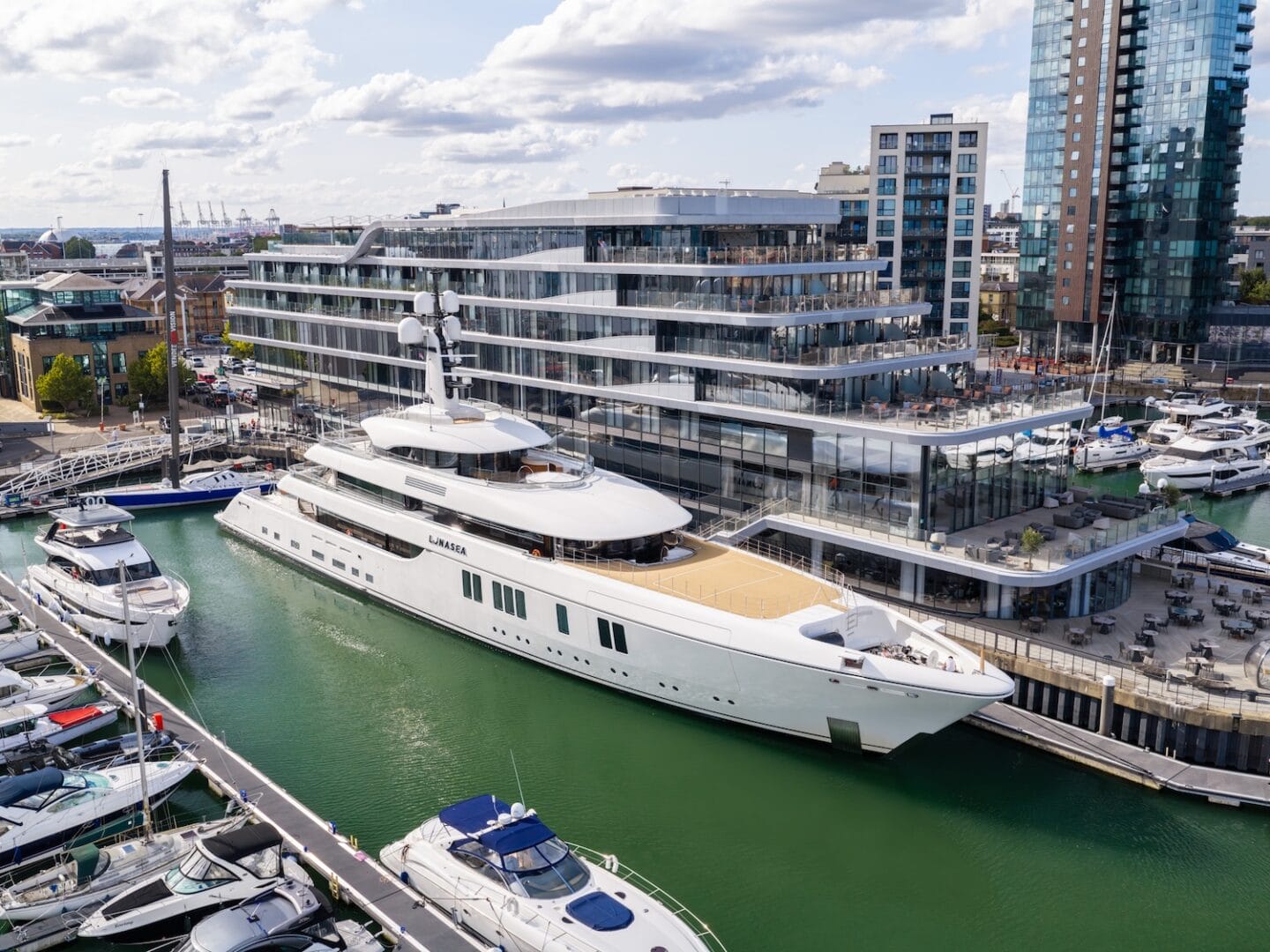 73m superyacht Lunasea makes history as largest yacht to visit Ocean Village Marina